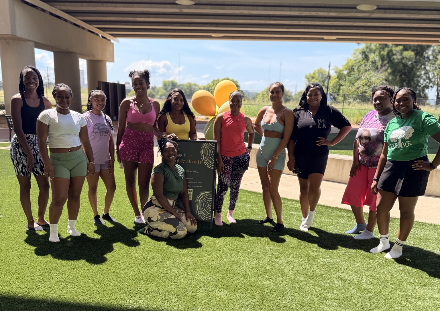 Participants at the Community Pilates gathering at City Walk